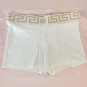 Versace • Icon Elasticized Logo Shorts • Optical White • NWOT • Size 2 • Small